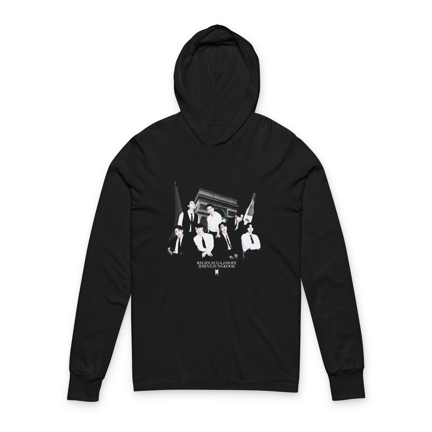 BTS Paris Unisex Hooded Long Sleeve Tee