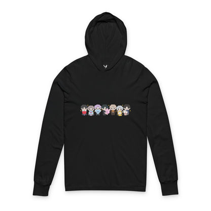 BTS Character Unisex Hooded Long Sleeve Tee