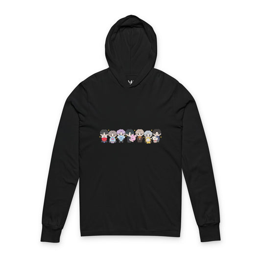 BTS Character Unisex Hooded Long Sleeve Tee