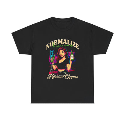 NORMALIZE KIDNAPPING KOREAN OPPAS - Unisex Heavy Cotton Tee