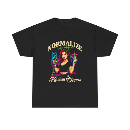 NORMALIZE KIDNAPPING KOREAN OPPAS - Unisex Heavy Cotton Tee