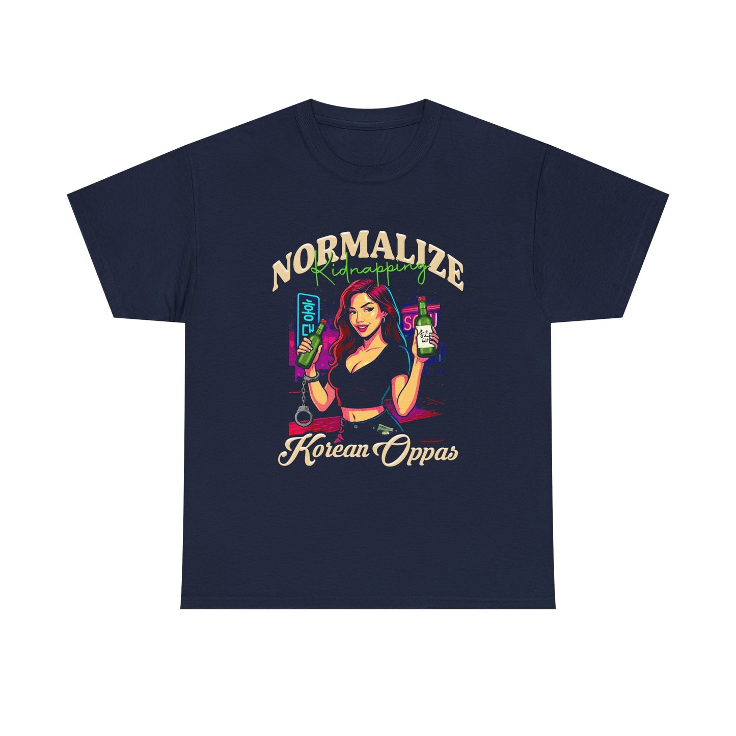 NORMALIZE KIDNAPPING KOREAN OPPAS - Unisex Heavy Cotton Tee