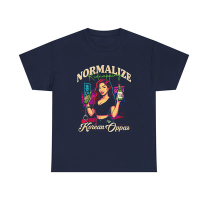 NORMALIZE KIDNAPPING KOREAN OPPAS - Unisex Heavy Cotton Tee