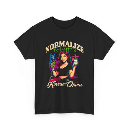 NORMALIZE KIDNAPPING KOREAN OPPAS - Unisex Heavy Cotton Tee